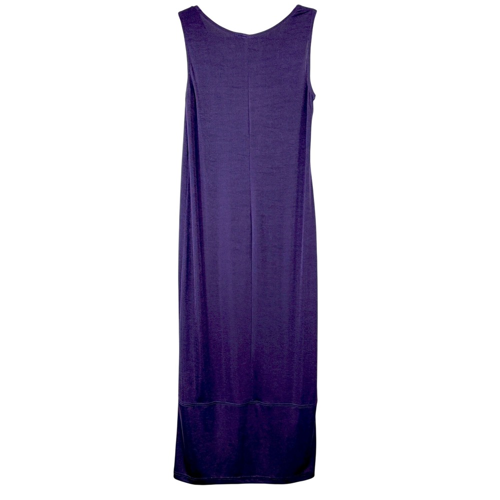 Carol Anderson Slinky Acetate Maxi Dress Sz Medium Sleeveless Artsy‎ Purple USA - Picture 5 of 9